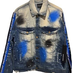 NWT Rockstar Blue Distressed Denim Jacket